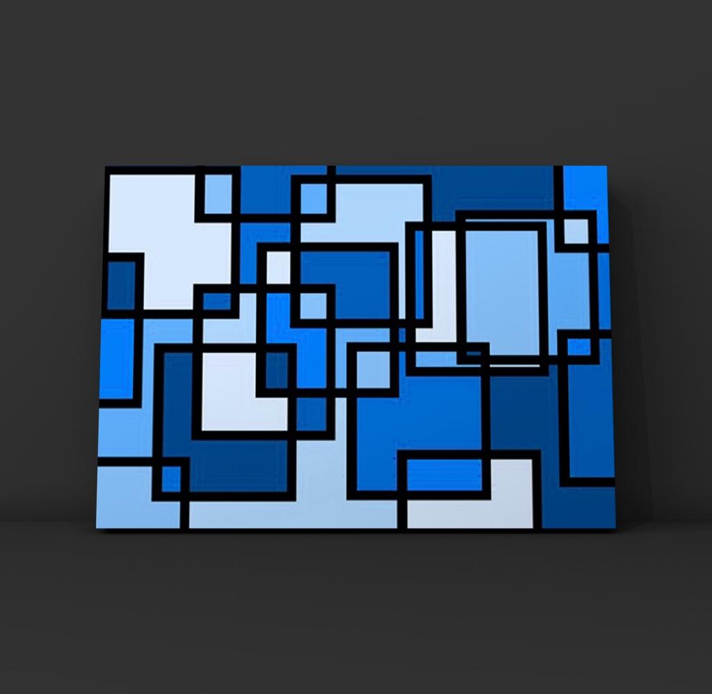 Cuadro Geométrico: AZULES 3