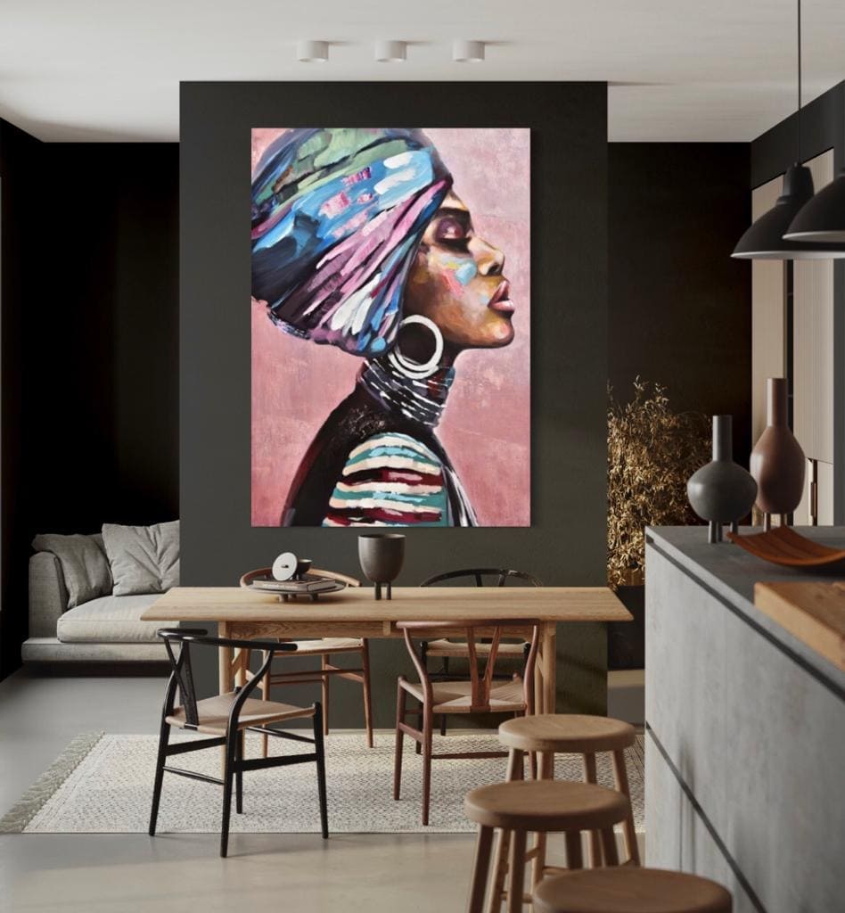 Cuadro Figura Humana: MUJER AFRO PERFIL 2