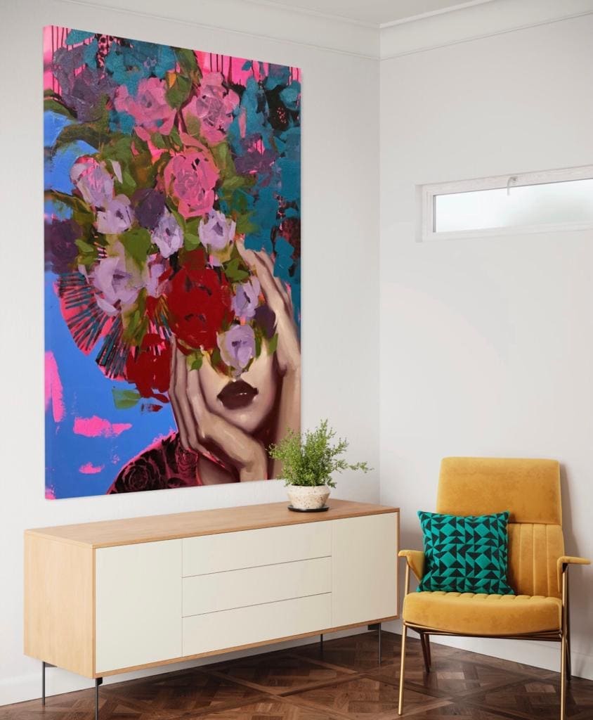 Cuadro Figura Humana: MUJER CON FLORES 4