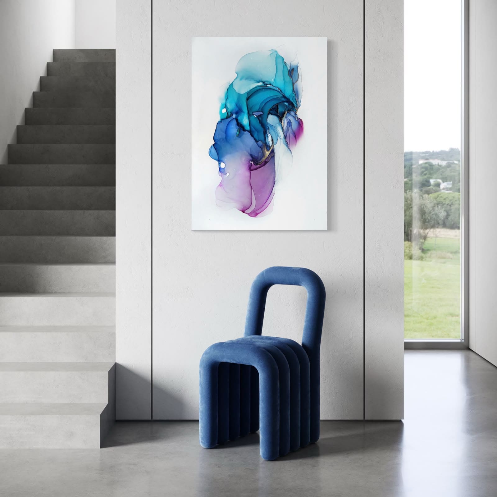 Cuadro Fluido: VÉRTIGO AZUL 4