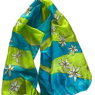 PAÑUELO SEDA NATURAL PINTADO A MANO DISEÑO EXCLUSIVO