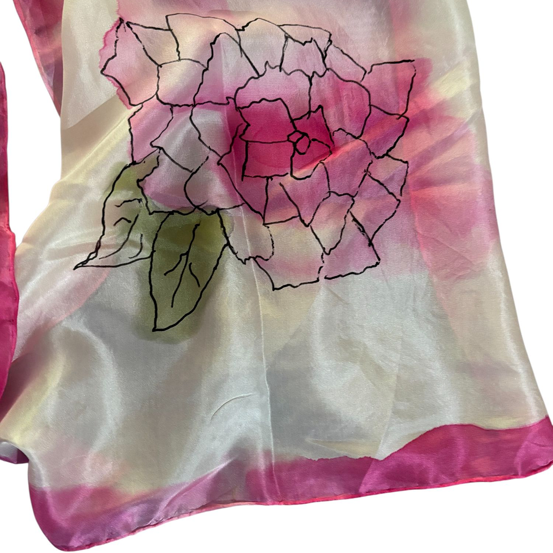 PAÑUELO SEDA NATURAL PINTADO A MANO DISEÑO EXCLUSIVO 3