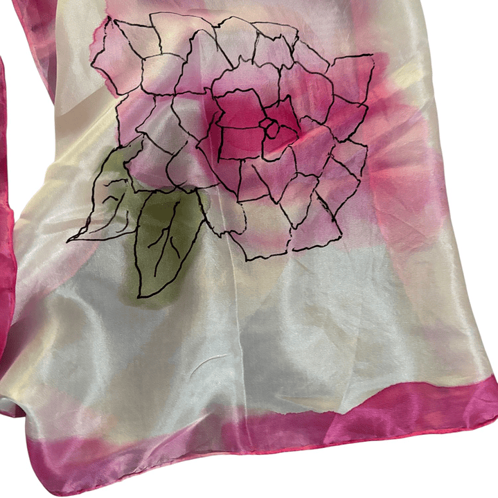 PAÑUELO SEDA NATURAL PINTADO A MANO DISEÑO EXCLUSIVO 3