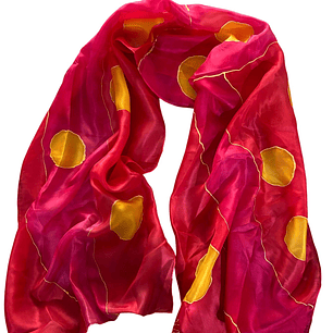 PAÑUELO SEDA NATURAL PINTADO A MANO DISEÑO EXCLUSIVO