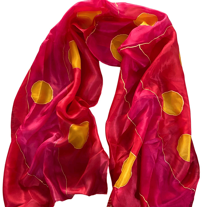 PAÑUELO SEDA NATURAL PINTADO A MANO DISEÑO EXCLUSIVO 1