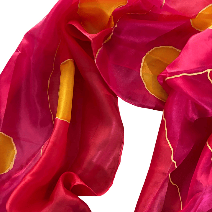 PAÑUELO SEDA NATURAL PINTADO A MANO DISEÑO EXCLUSIVO 2