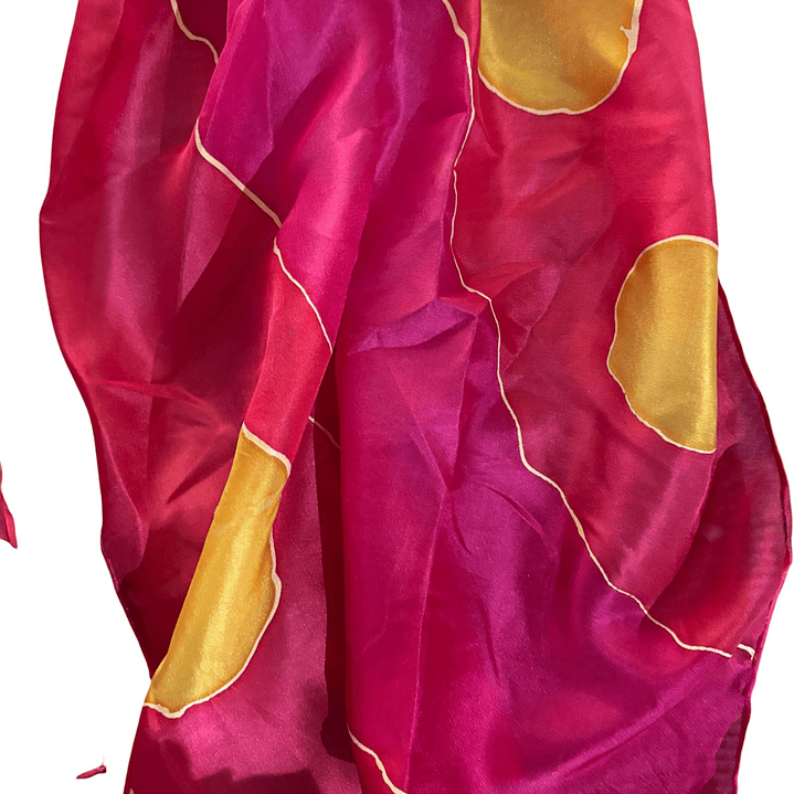 PAÑUELO SEDA NATURAL PINTADO A MANO DISEÑO EXCLUSIVO 3