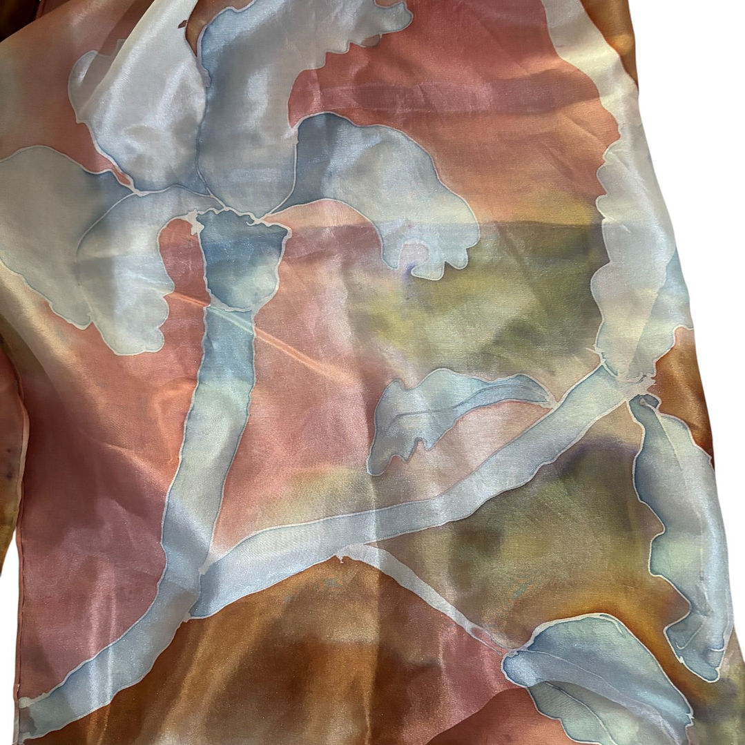 PAÑUELO SEDA NATURAL PINTADO A MANO DISEÑO EXCLUSIVO 3