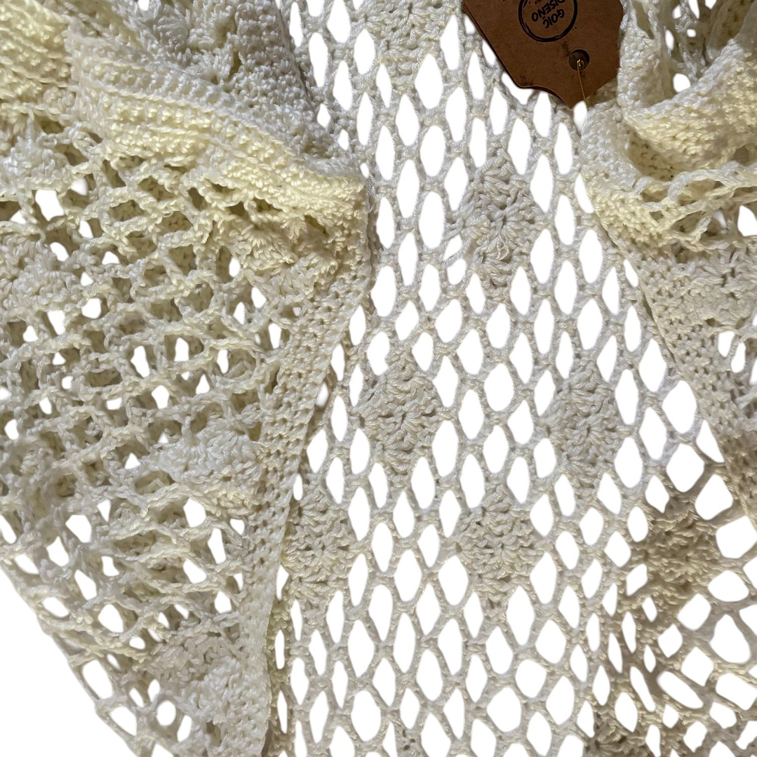 CHALECO DE SEDA Y LANA TEJIDO A MANO DISEÑO EXCLUSIVO 3