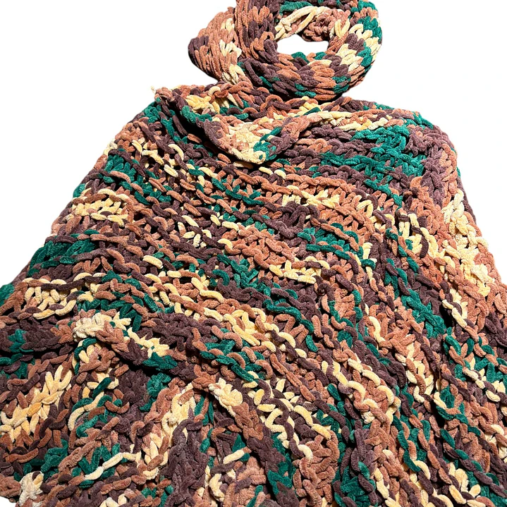 PONCHO TEJIDO A MANO DISEÑO EXCLUSIVO 1