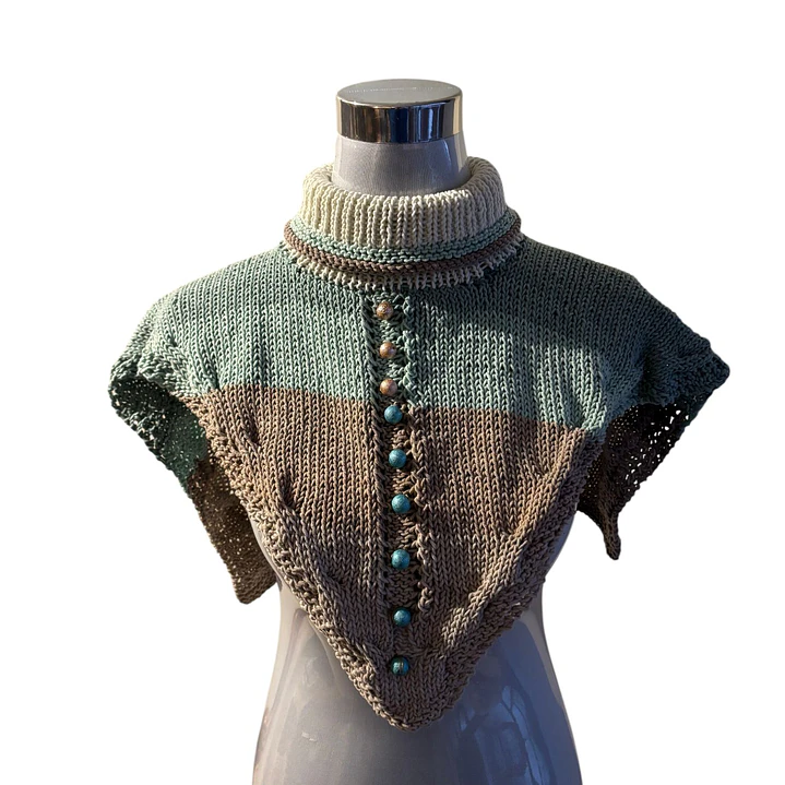 CUELLO DE LANA TEJIDO A MANO DISEÑO EXCLUSIVO 1