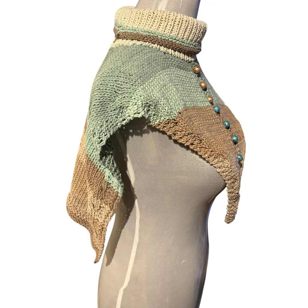 CUELLO DE LANA TEJIDO A MANO DISEÑO EXCLUSIVO 3