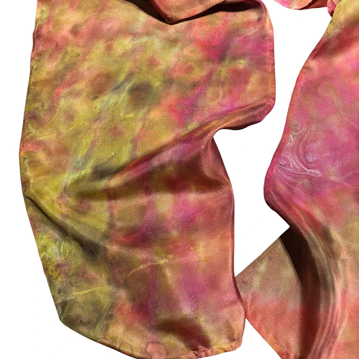 PAÑUELO SEDA NATURAL PINTADO A MANO DISEÑO EXCLUSIVO 2