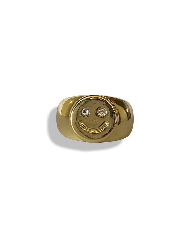 Happy Gold Face Ring