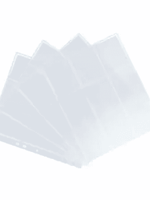 HOJAS TRANSPARENTES PARA ALBUM DE CARTAS -ULTRASONIC- (9 BOLSILLOS)