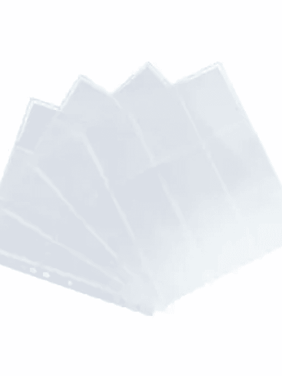 HOJAS TRANSPARENTES PARA ALBUM DE CARTAS -ULTRASONIC- (9 BOLSILLOS) 1