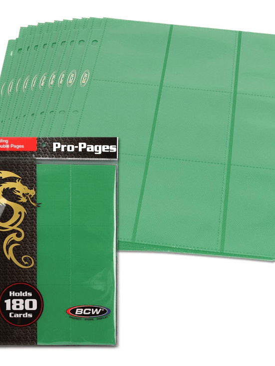 SIDE LOADING 18-POCKET PRO PAGES - GREEN 2