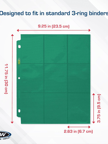 SIDE LOADING 18-POCKET PRO PAGES - GREEN 3