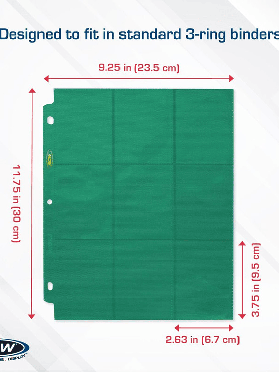 SIDE LOADING 18-POCKET PRO PAGES - GREEN 3
