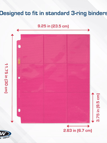 SIDE LOADING 18-POCKET PRO PAGES - PINK 3