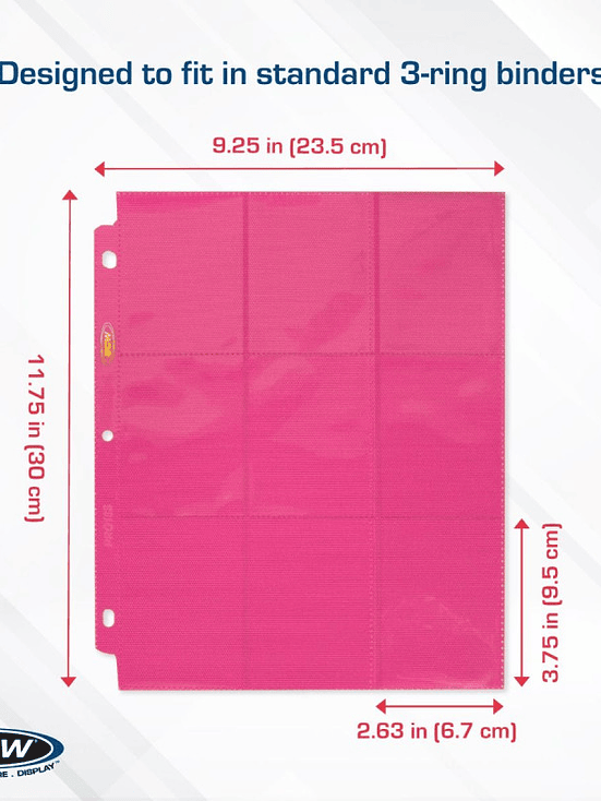 SIDE LOADING 18-POCKET PRO PAGES - PINK 3