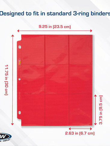 SIDE LOADING 18-POCKET PRO PAGES - RED 3