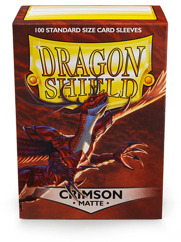 DRAGON SHIELD - SLEEVES STANDARD SIZE MATTE (100) - CRIMSON 1