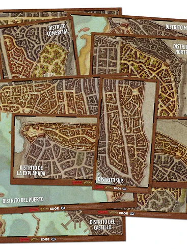 DUNGEONS AND DRAGONS SET DE MAPAS DE LOS DISTRITOS DE WATERDEEP 1