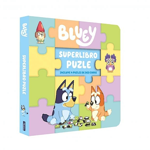BLUEY LIBRO JUGUETE SUPERLIBRO PUZZLE 4 PUZLES DE DOS CARAS