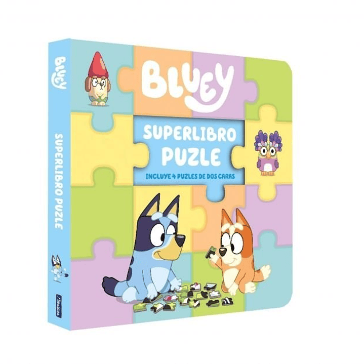 BLUEY LIBRO JUGUETE SUPERLIBRO PUZZLE 4 PUZLES DE DOS CARAS 1