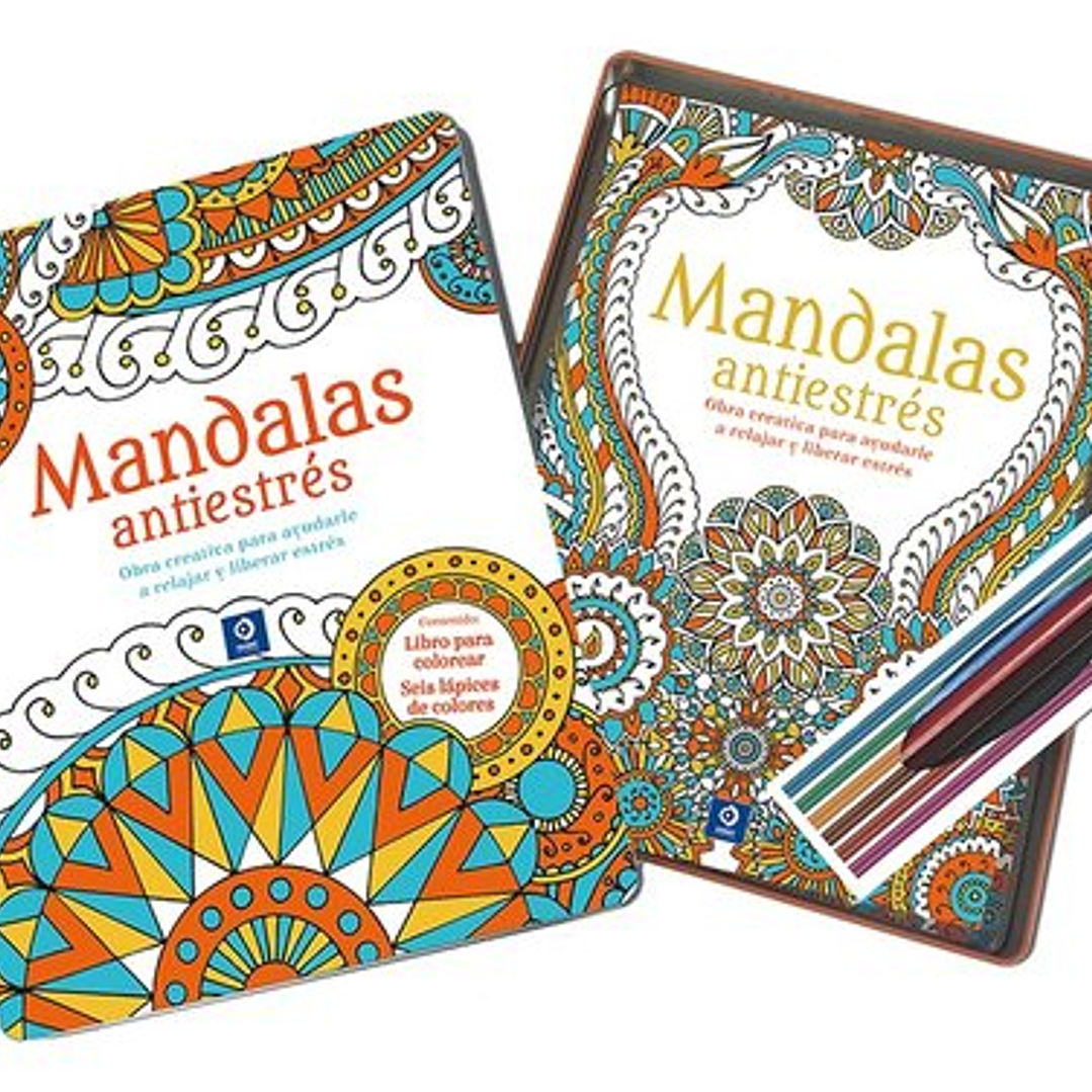 LATA MANDALA ANTIESTRÉS + LÁPICES 2