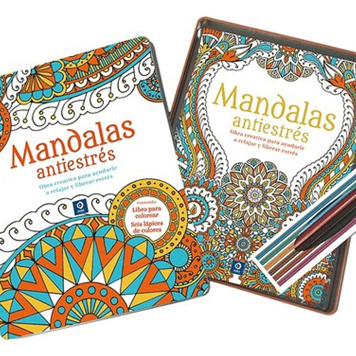 LATA MANDALA ANTIESTRÉS + LÁPICES 2