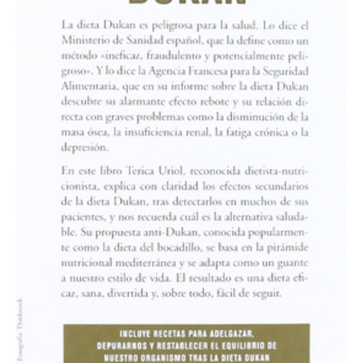 La Dieta Anti Dukan, De Terica Uriol - Ana Maria Pascual. Editorial Ediciones B, Tapa Blanda, Edición 1 En Español 2