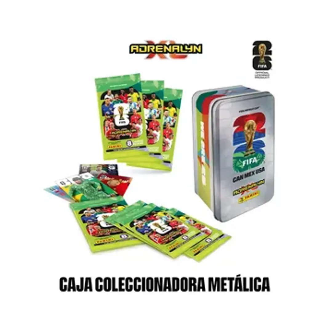 Caja Metalica Coleccionable Gris Adrenalyn XL Fifa 2026 1