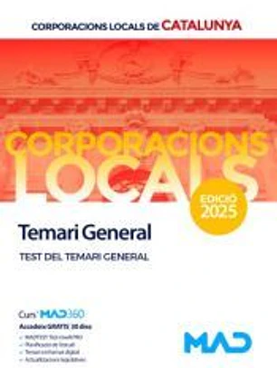 Corporacions Locals de Catalunya. Test del Temari General