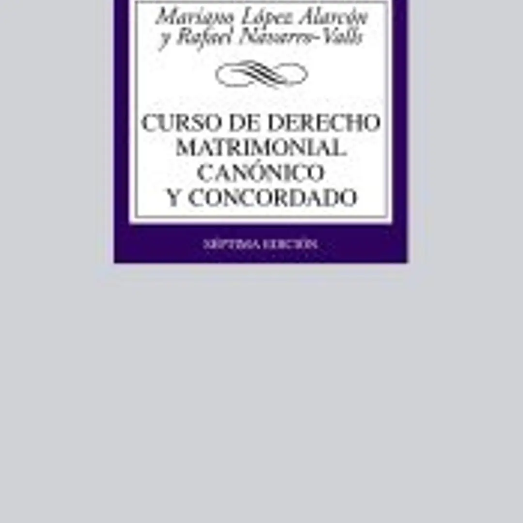 Curso de Derecho matrimonial canónico y concordado 1