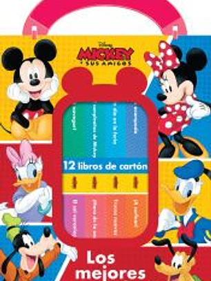 DISNEY: MICKEY Y SUS AMIGOS - LOS MEJORES AMIGOS - MI PRIMERA BIBLIOTECA - 12 LIBROS DE CARTON - PI KIDS