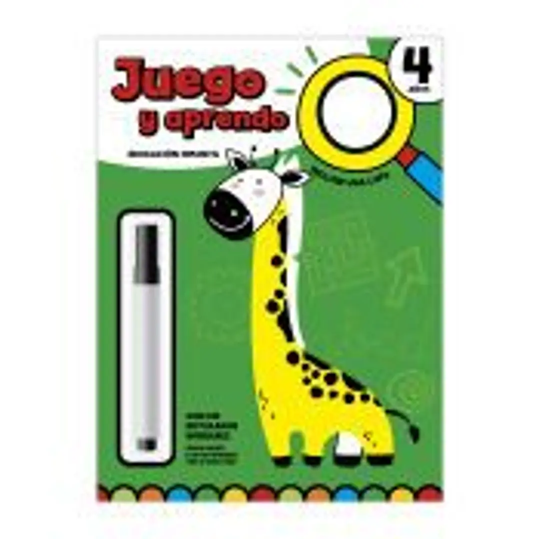 JUEGO Y APRENDO 4 AÑOS - CON LUPA Y ROTULADOR BORRABLE 1