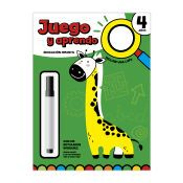 JUEGO Y APRENDO 4 AÑOS - CON LUPA Y ROTULADOR BORRABLE 1