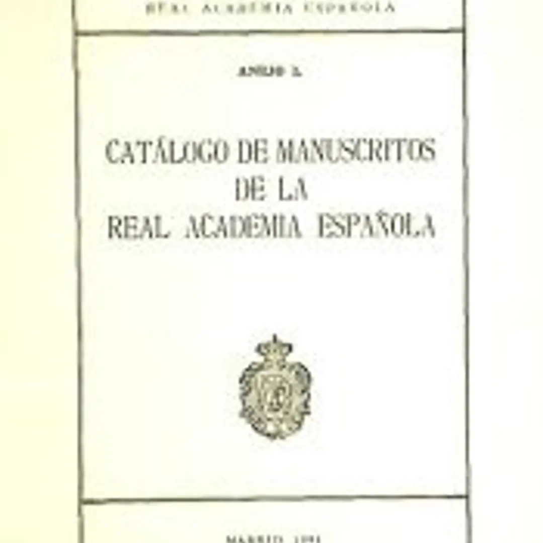 Catálogo de manuscritos de la Real Academia 1