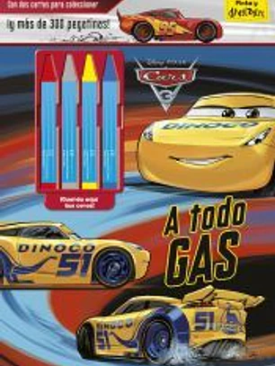 Cars 3. A todo gas: Libro para colorear con ceras y pegatinas