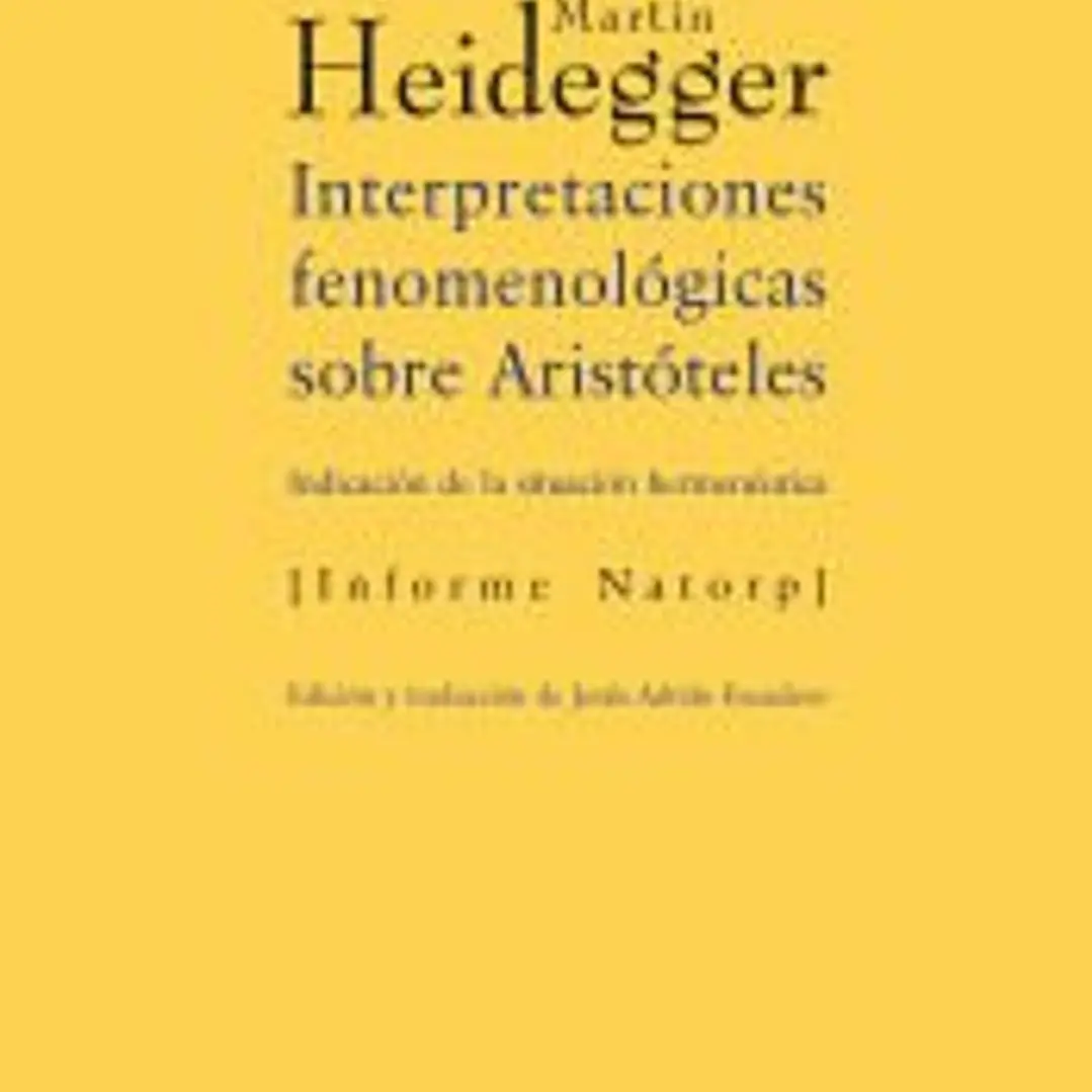 Interpretaciones fenomenológicas sobre Aristóteles 1