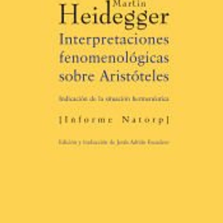 Interpretaciones fenomenológicas sobre Aristóteles 1