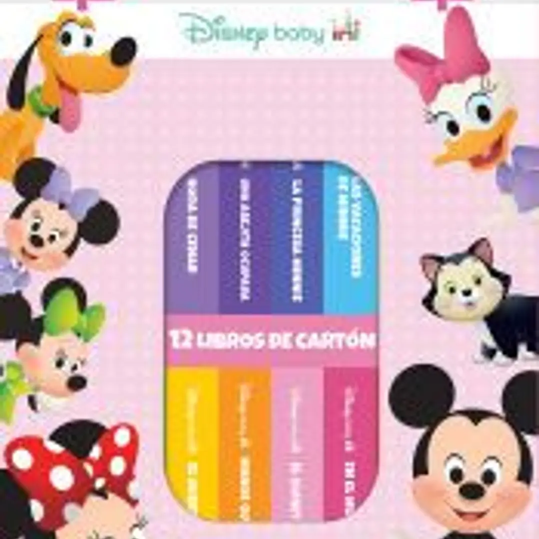 DISNEY BABY: MINNIE Y SUS AMIGOS - MI PRIMERA BIBLIOTECA - 12 LIBROS DE CARTON - PI KIDS 1