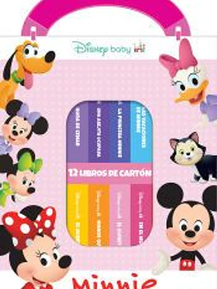 DISNEY BABY: MINNIE Y SUS AMIGOS - MI PRIMERA BIBLIOTECA - 12 LIBROS DE CARTON - PI KIDS