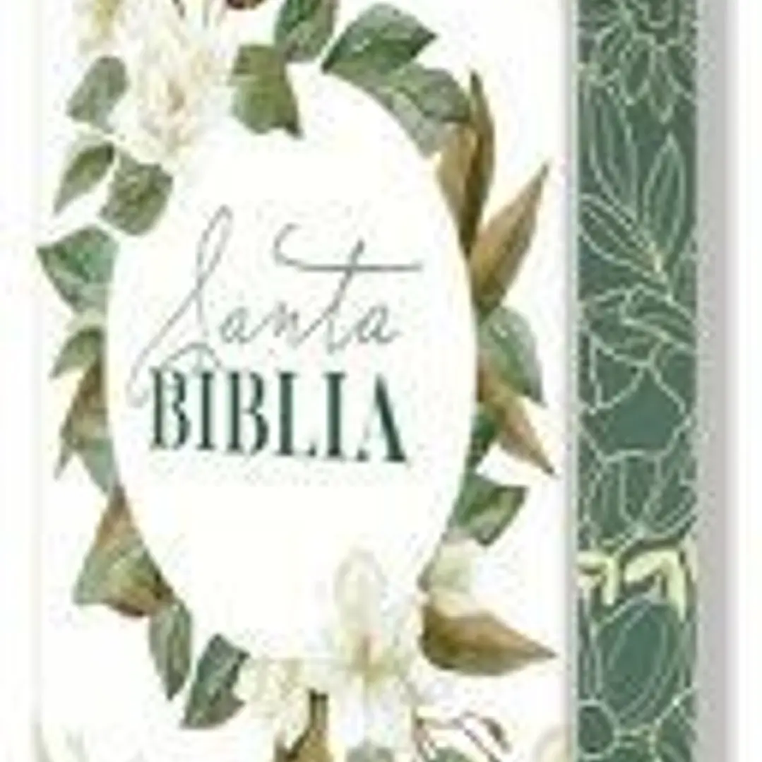 Biblia RVR 1960 Letra Grande Tamaño Manual, Tapa Dura con Flores Blancas y Cantos Pintados / Spanish Bible RVR 1960 Handy Size White Flowers Sprayed Edges 1