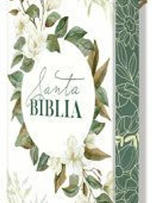 Biblia RVR 1960 Letra Grande Tamaño Manual, Tapa Dura con Flores Blancas y Cantos Pintados / Spanish Bible RVR 1960 Handy Size White Flowers Sprayed Edges