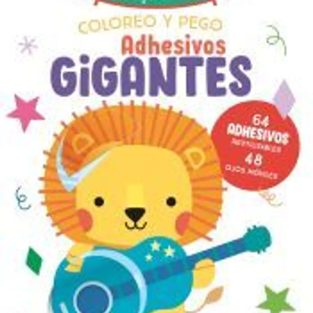 Coloreo y pego adhesivos gigantes. León 1