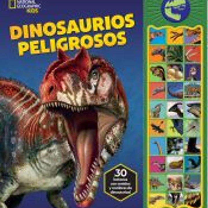 NATIONAL GEOGRAPHIC KIDS - DINOSAURIOS PELIGROSOS - LIBRO SONORO CON 30 BOTONES PARA OÍR PALABRAS Y SONIDOS - PI KIDS 1