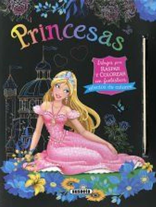 Princesas. Dibujos para raspar y colorear
